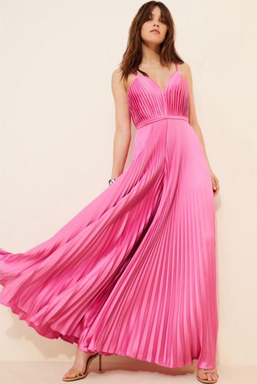 Ieena for Mac Duggal Pleated Wide-Leg Jumpsuit Size 4